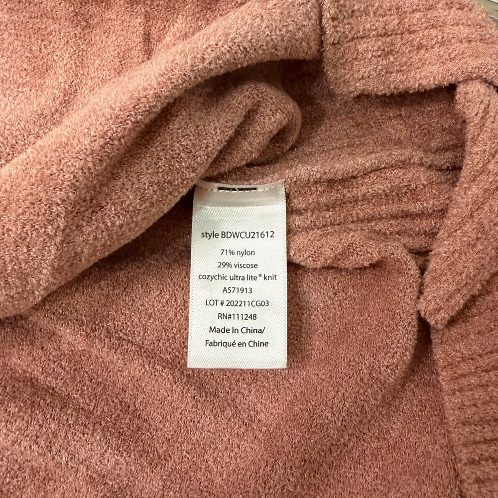 Barefoot Dreams CozyChic Ultra Lite Dusty Rose V-Neck Sweater - Picture 11 of 14
